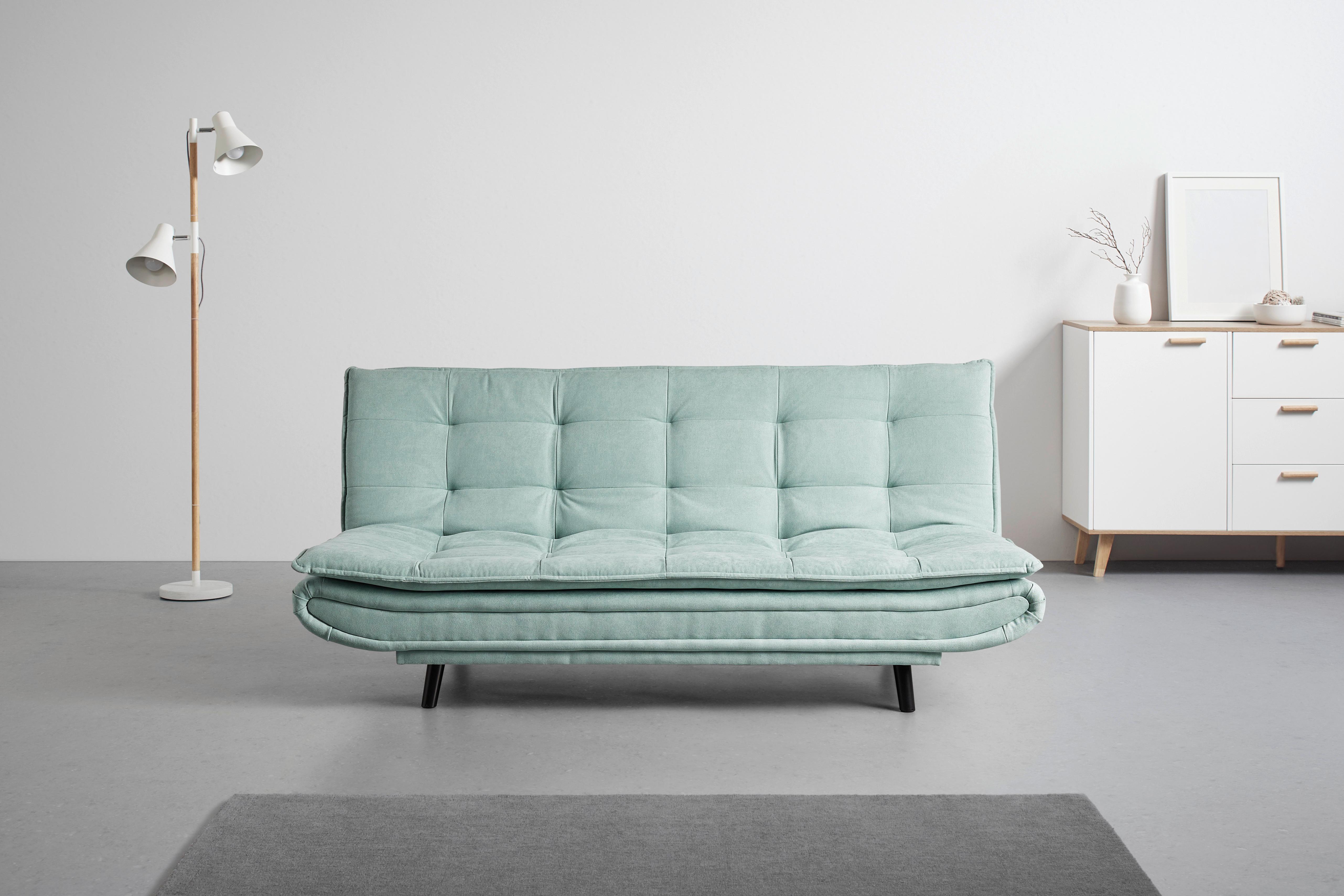 Rozkládací pohovka Alaska zelená - černá/zelená, Moderní, dřevo/textil (194/90/100cm) - Based