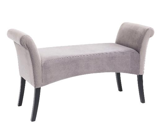 Sitzbank Silberfarben Motley Velvet 107x62x38 cm - Silberfarben/Schwarz, Design, Textil (107/62/38cm) - Kare-Design