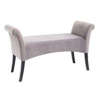 Sitzbank Silberfarben Motley Velvet 107x62x38 Cm - Silberfarben/Schwarz, Design, Textil (107/62/38cm) - Kare-Design