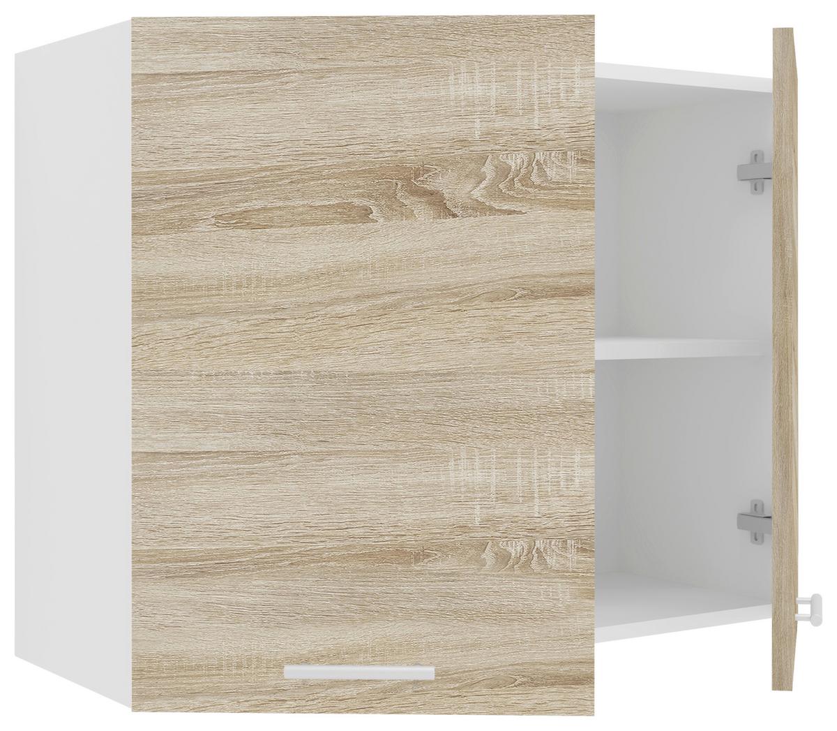Küchenoberschrank Esilo 80 Cm Weiß/eiche Dekor - Weiß/Sonoma Eiche, KONVENTIONELL, Holzwerkstoff (80/60/31cm) - MID.YOU