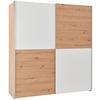 Schwebetürschrank Time, Weiß Eiche Artisan Dekor, B: 170 Cm - Eichefarben/Weiß, Basics, Holzwerkstoff (170/190/59cm)
