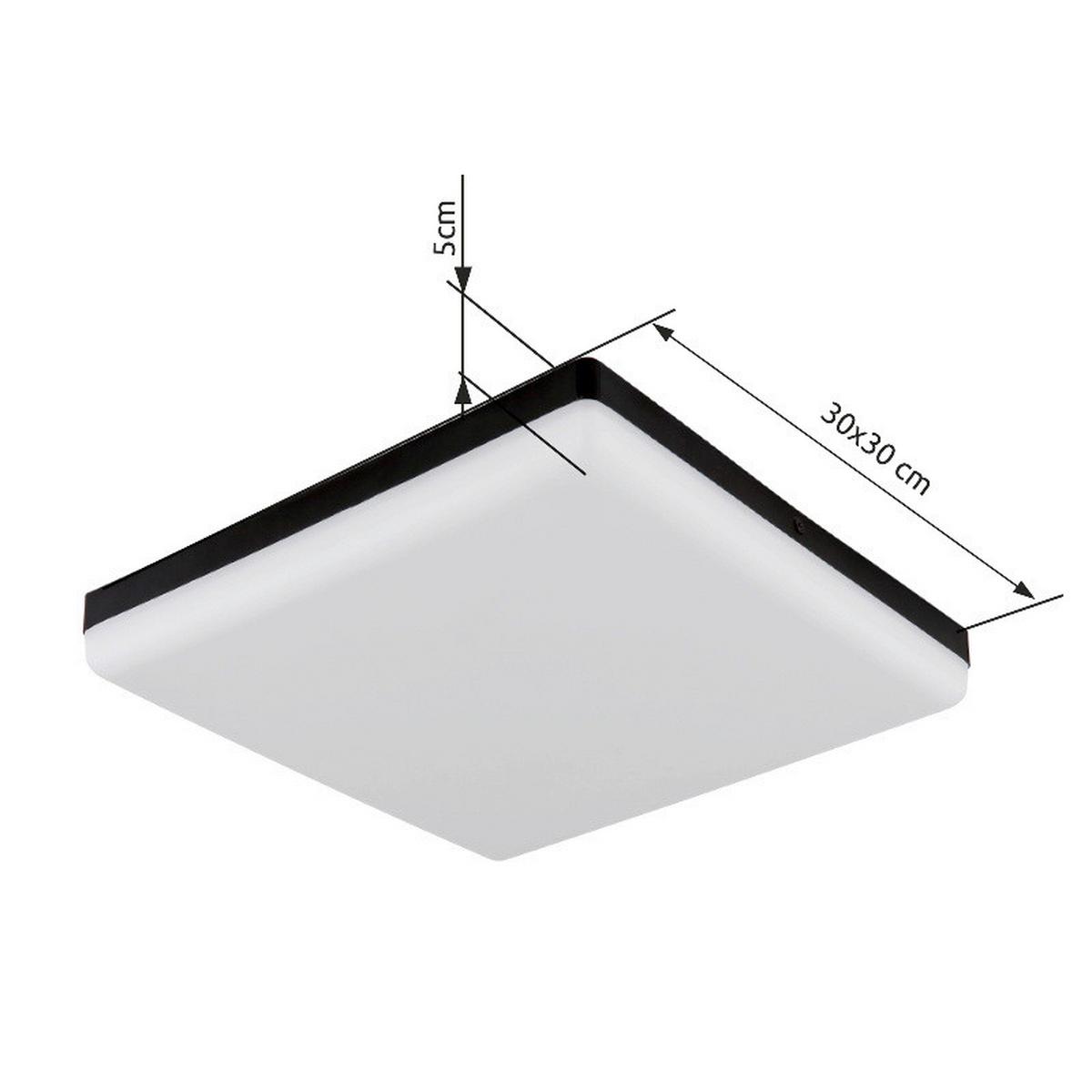 LED-Deckenleuchte Matthew Schwarz Weiß L: 30 cm - Schwarz/Weiß, KONVENTIONELL, Kunststoff (30/30/5cm) - Globo