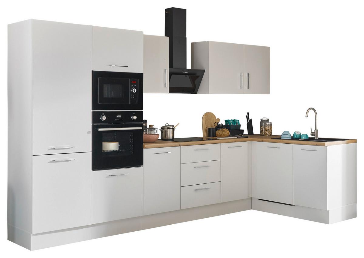 Eckküche Turin Weiss/Eiche Dekor 340x175 cm - Weiß/Eiche Artisan, Basics, Holzwerkstoff (340/175cm) - MID.YOU