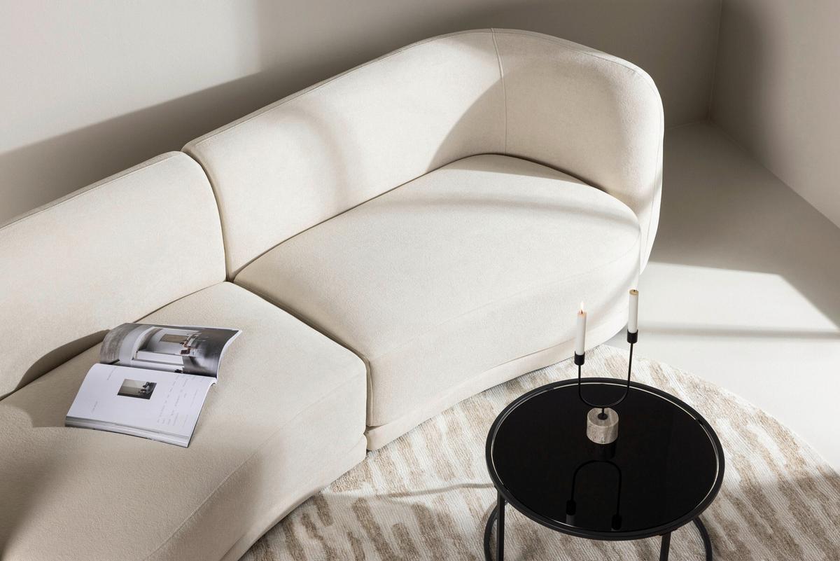 2-SITZER-SOFA Cielo Weiß B: 268cm - Weiß, MODERN, Textil/Metall (268/80/91cm) - Livetastic