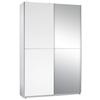 Schwebetürenschrank Mit Spiegel 125cm Fast, Weiß - Silberfarben/Weiß, Basics, Glas (125/195,5/38cm) - P & B