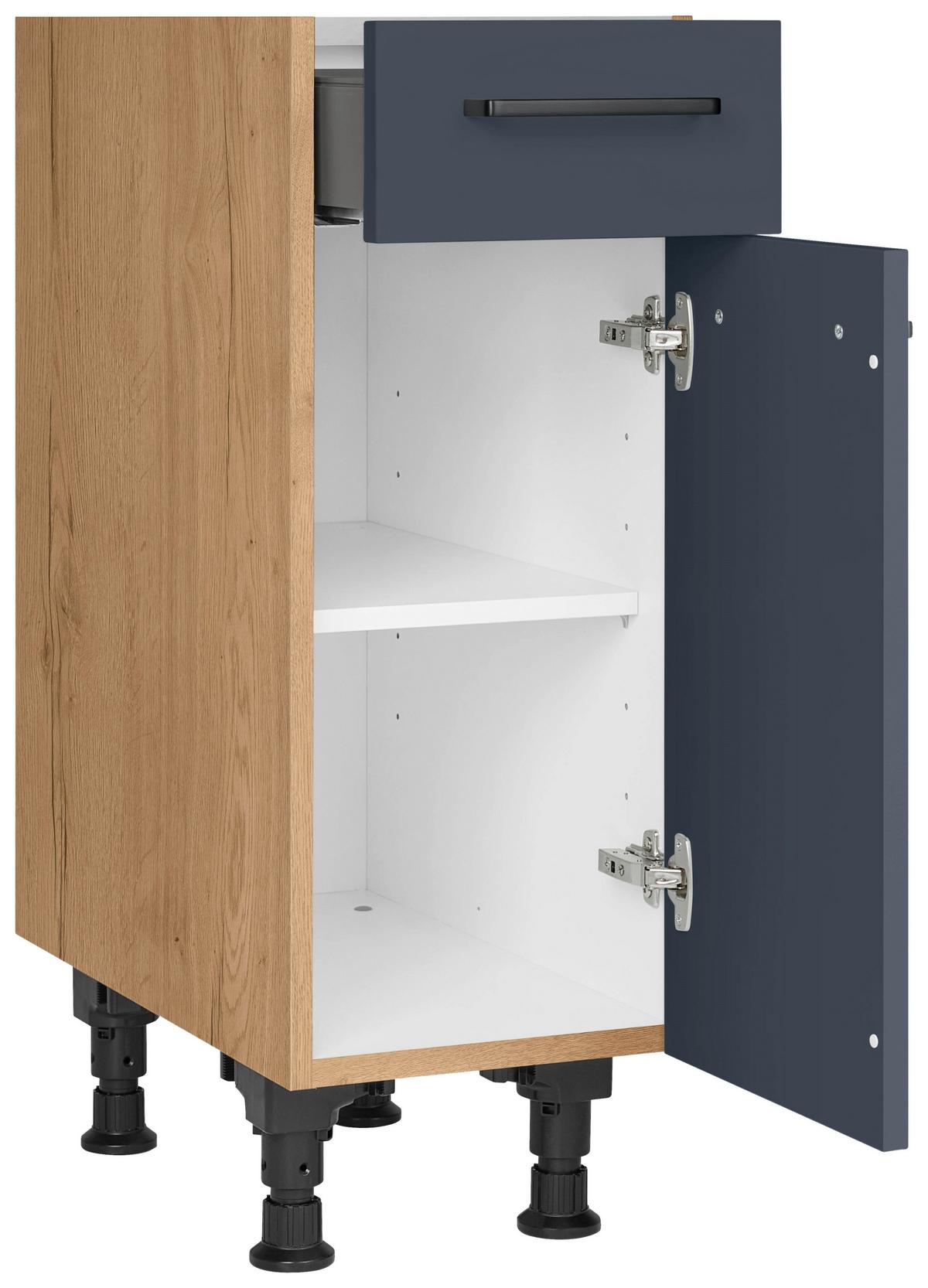 Schubkastenunterschrank Easytouch - Blau/Eichefarben, MODERN, Holzwerkstoff (30/87/56cm) - Nobilia