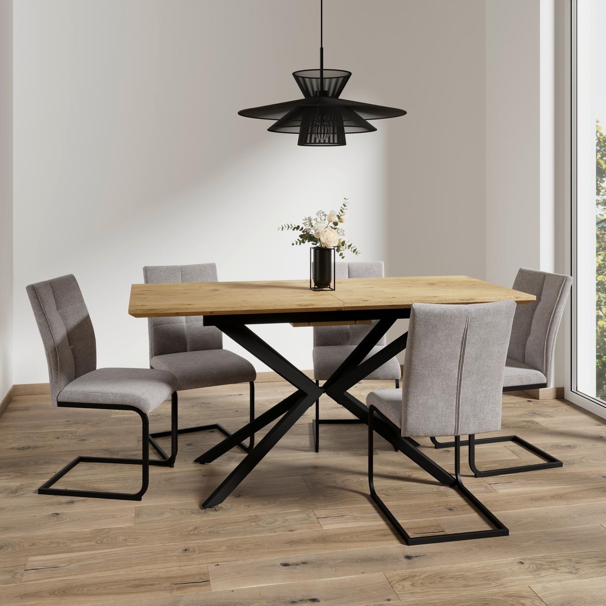 Houpací židle Colien COLIEN - černá/světle šedá, Moderní, kov/dřevo (46/94/62cm) - Bessagi Home