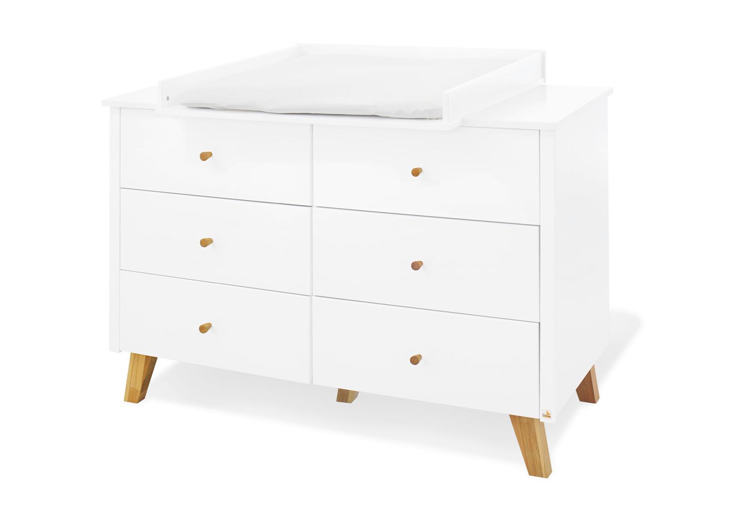 WICKELKOMMODE 133420X PAN - Weiß/Naturfarben, Design, Holz/Holzwerkstoff (140/100/78 bzw 56cm) - Pinolino
