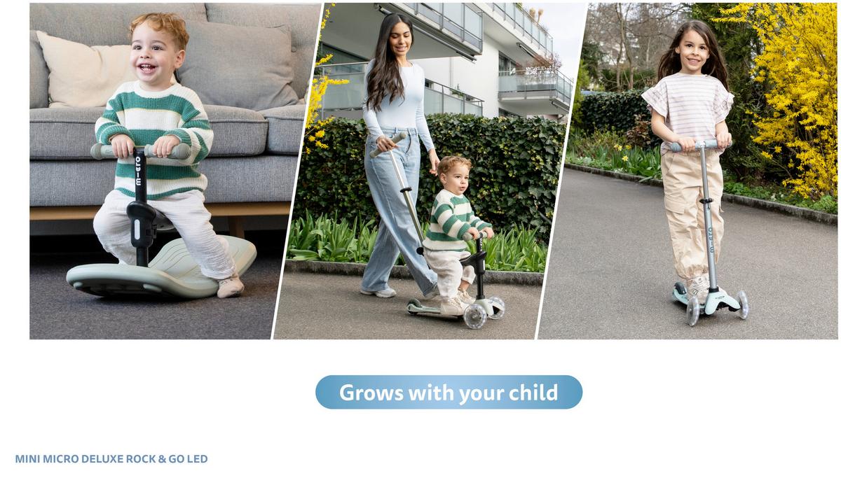 Kinderscooter Weiß/grau Mehrere Möglichkeiten - Pastellblau, Trend, Kunststoff/Metall (67/28/45-77cm) - Micro Mobility