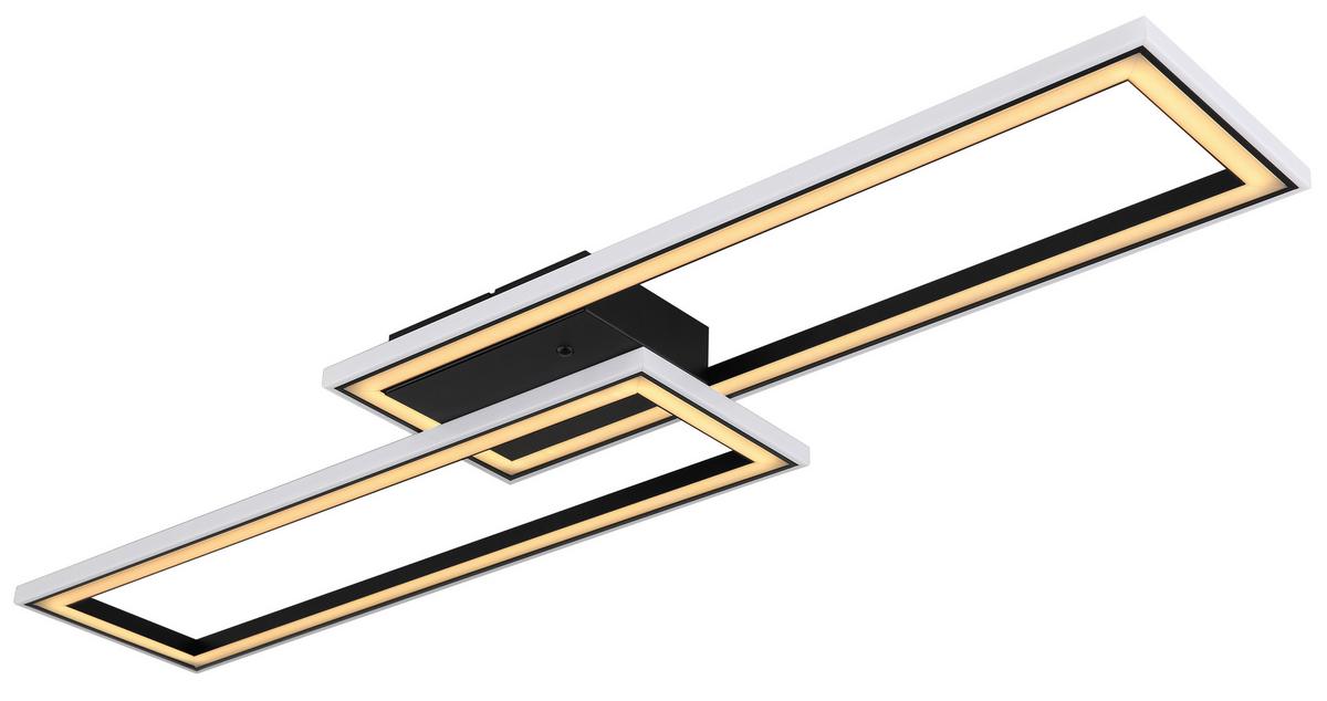Led-deckenleuchte 67365 - Opal/Schwarz, Design, Kunststoff/Metall (94,5/24/5,5cm) - Globo