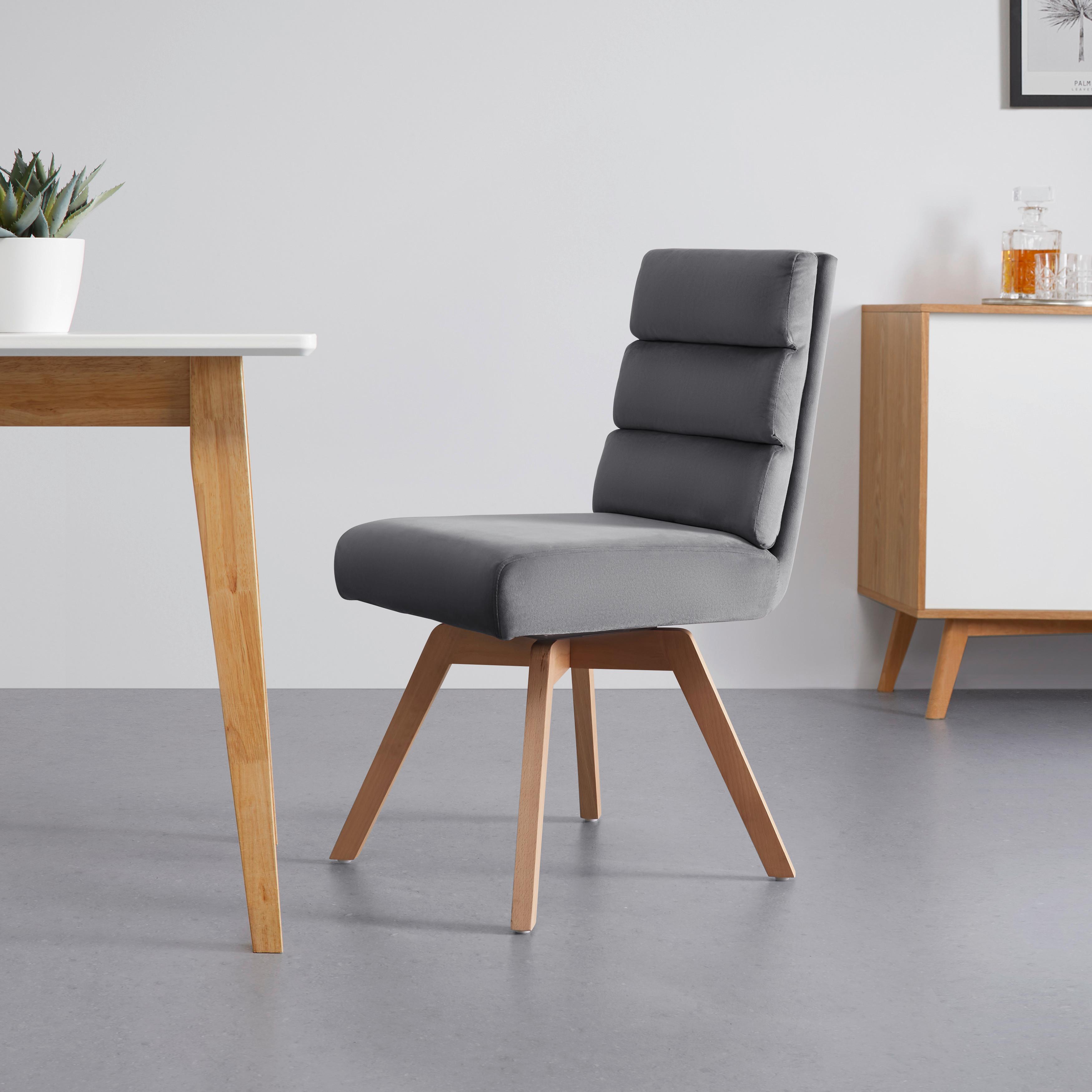 Otoční židle KATRIN šedá - šedá/barvy buku, Moderní, dřevo/textil (45/62/88cm) - PBJ