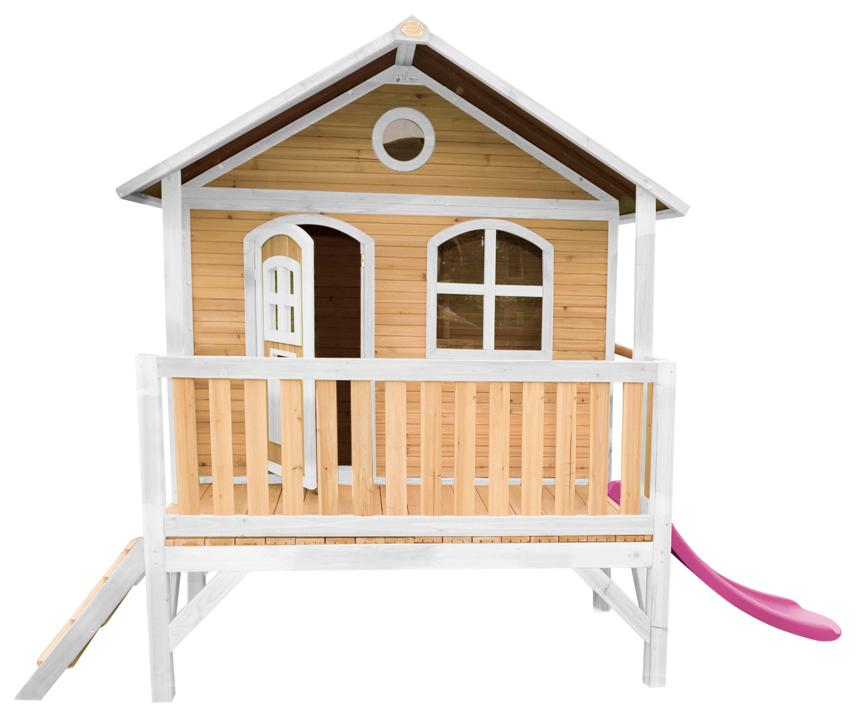 Spielhaus A030.040.41 - Rot/Lila, KONVENTIONELL, Holz/Kunststoff (349/233/212cm) - Ambia Garden
