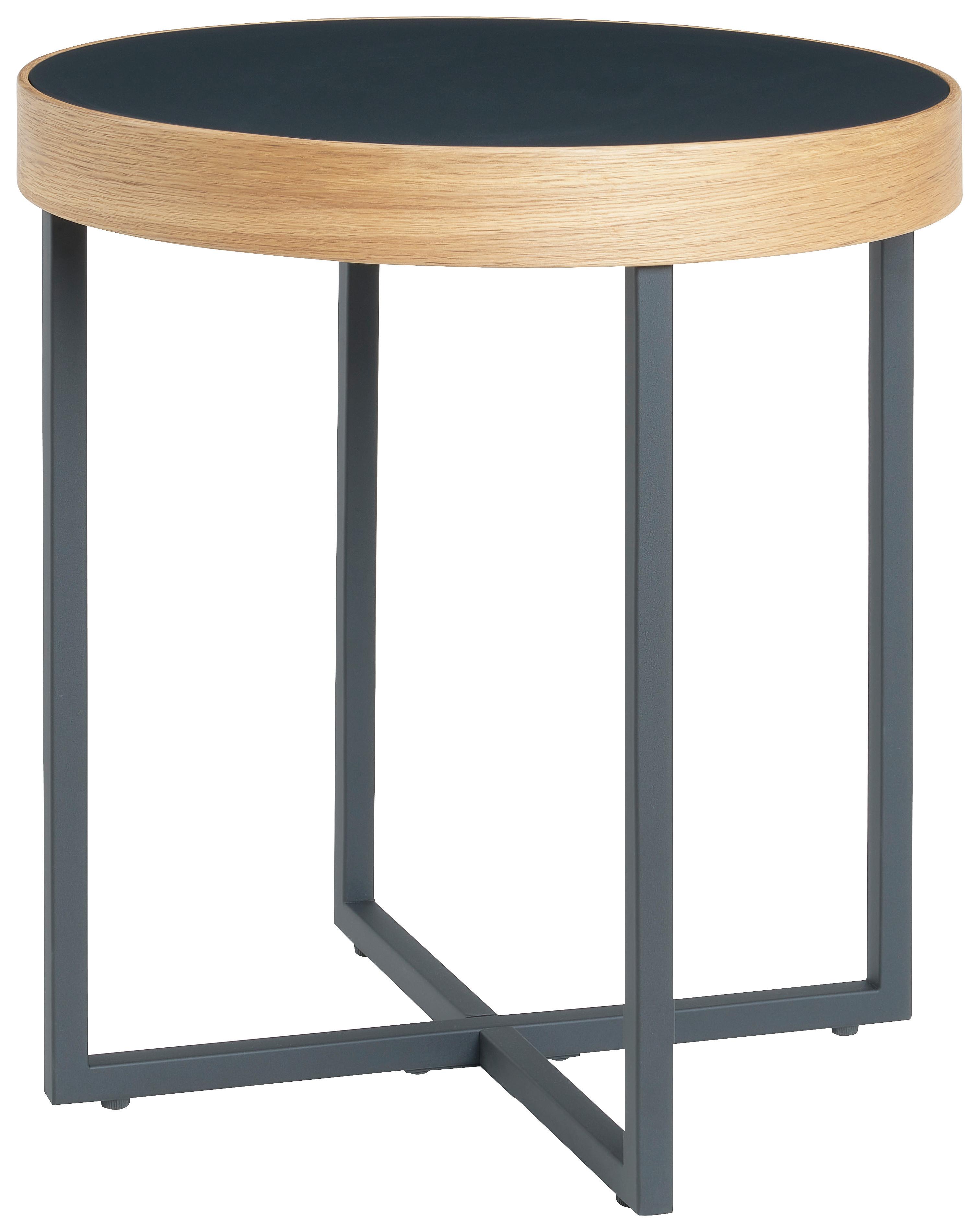 KONFERENČNÍ STOLEK TENDER 1 - černá/přírodní barvy, Moderní, kov/dřevo (50/55cm)
