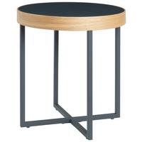 KONFERENČNÝ STOLÍK TENDER 1 - čierna/prírodná farba, Modern, kov/drevo (50/55cm)