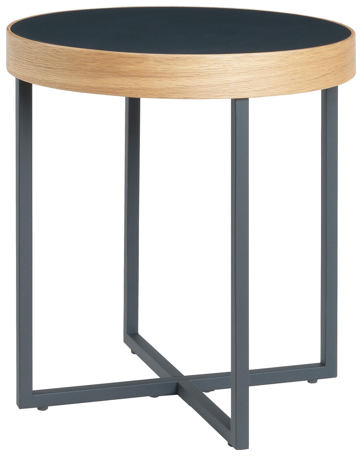 KONFERENČNÝ STOLÍK TENDER 1 - čierna/prírodná farba, Modern, kov/drevo (50/55cm)