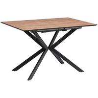 Ausziehtisch Lennox 120 Az Mdf Eiche Dekor, B: 120-160 cm - Eichefarben/Schwarz, KONVENTIONELL, Holzwerkstoff/Metall (120-160/76/80cm) - MID.YOU