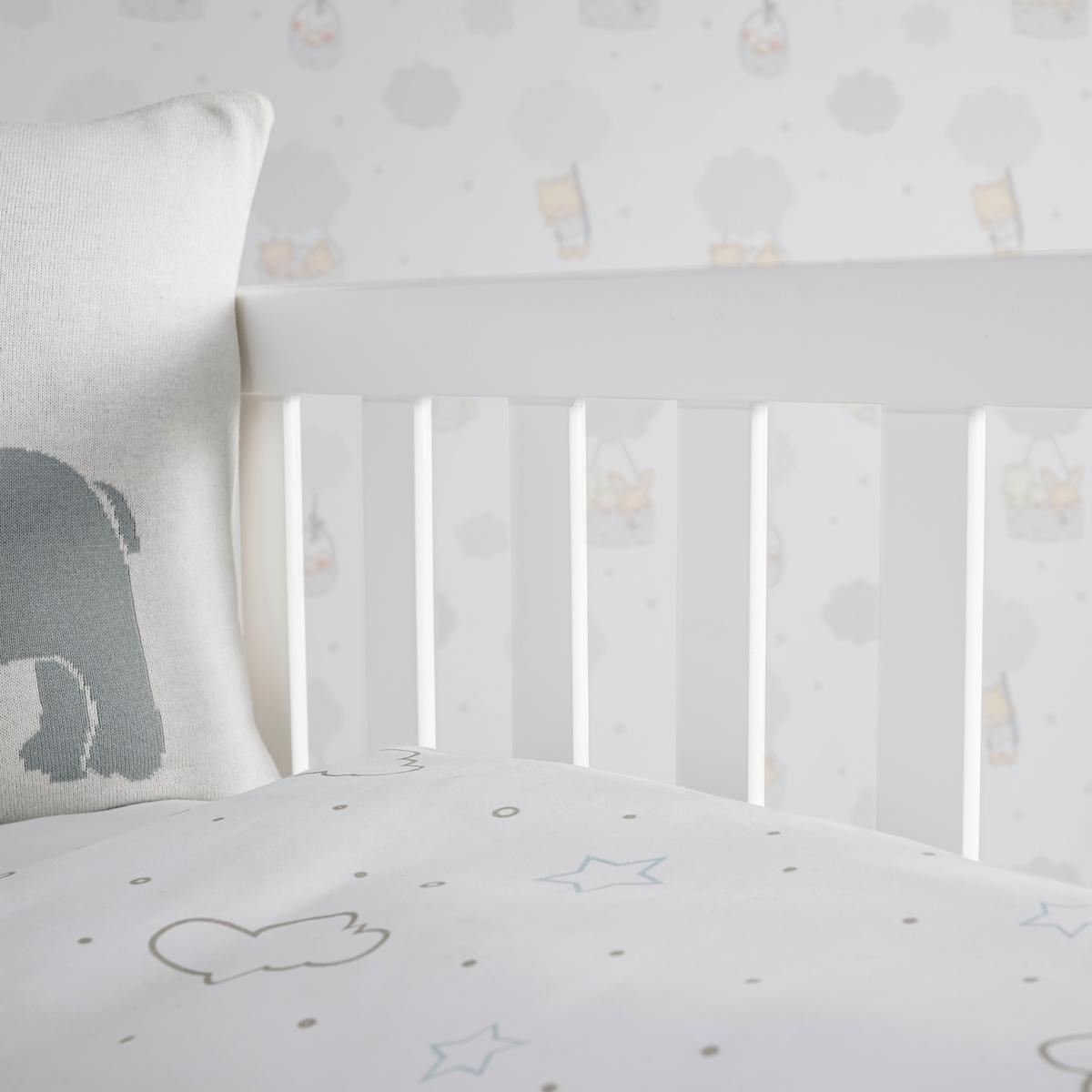 Postieľka s priečkami LOU biela - biela/farba borovice, Modern, drevo (144/75cm) - Bessagi Kids