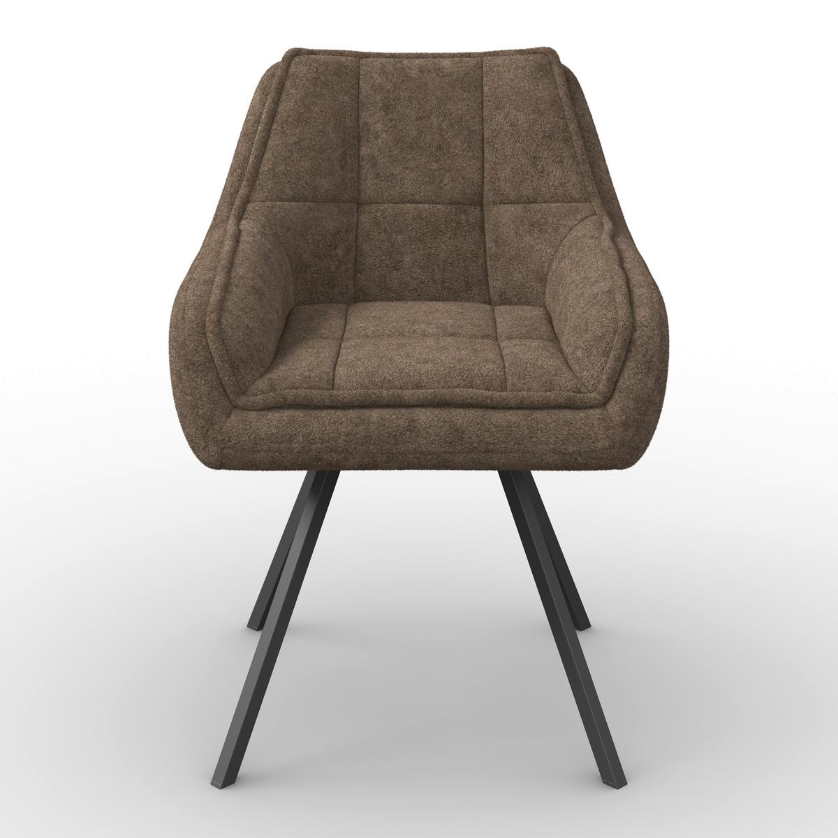 ŽIDLE S PODRUČKAMI BILLY - černá/hnědá, Moderní, kov/dřevo (64/87/64cm) - Bessagi Home