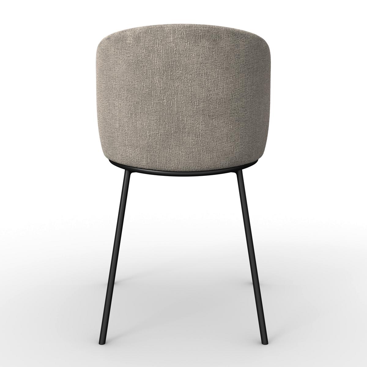 Stolička Malea MALEA - čierna/sivobéžová, Modern, kov/drevo (49/81/52cm) - Bessagi Home