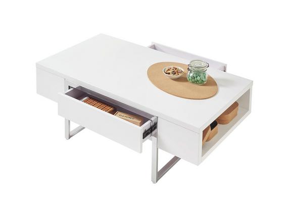 Couchtisch Hampton B: 110 cm Weiß - Silberfarben/Weiß, Design, Holzwerkstoff/Metall (110/40/60cm) - Livetastic Couchtisch Hampton B: 110 cm Weiß - Silberfarben/Weiß, Design, Holzwerkstoff/Metall (110/40/60cm) - Livetastic