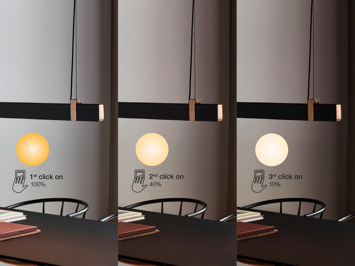 Hängeleuchte Lilt Schwarz B: 115 cm - Schwarz, Design, Metall (115/4,3cm) - Nordlux