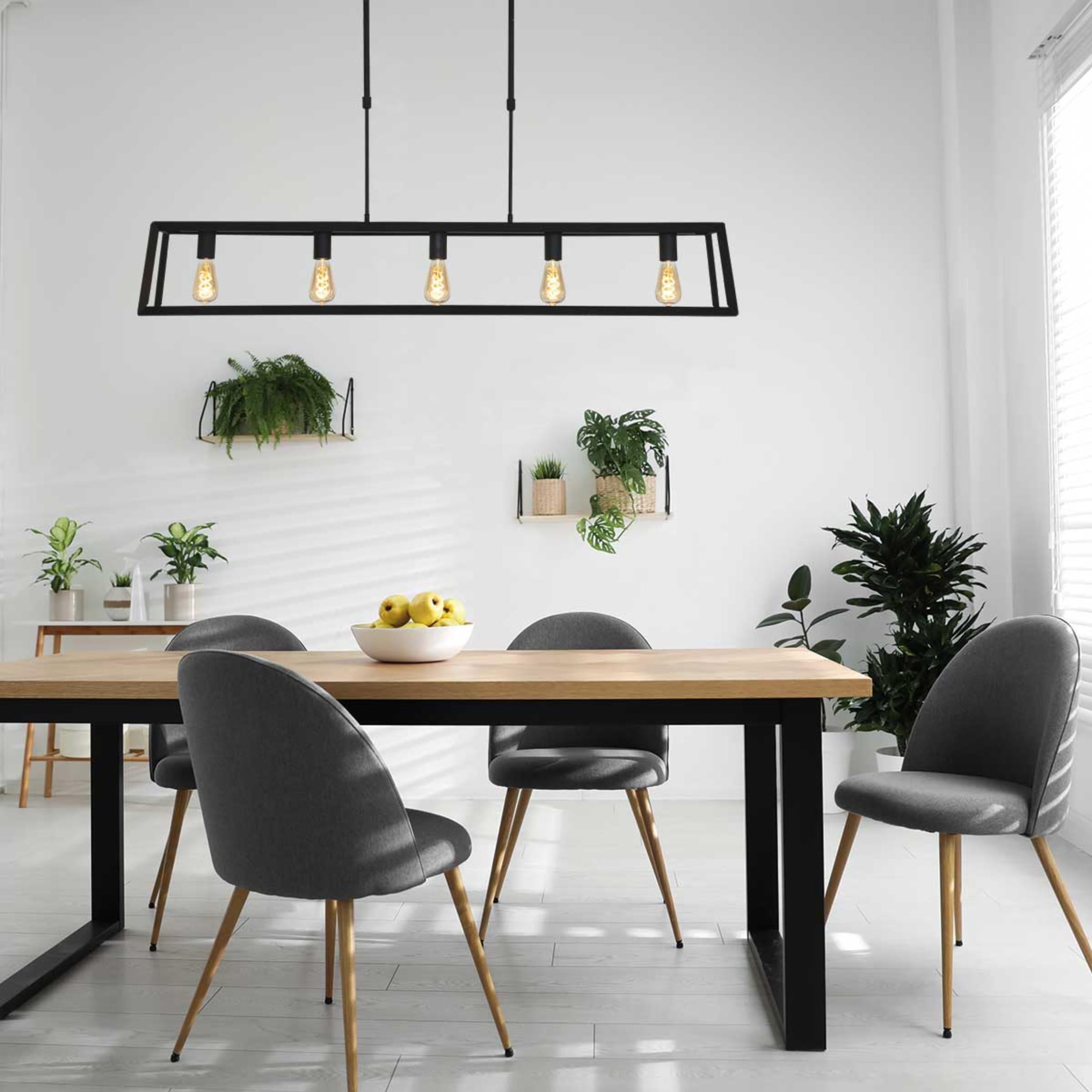 Pendelleuchte Buckley - Schwarz, Trend, Metall (20/120/140cm)