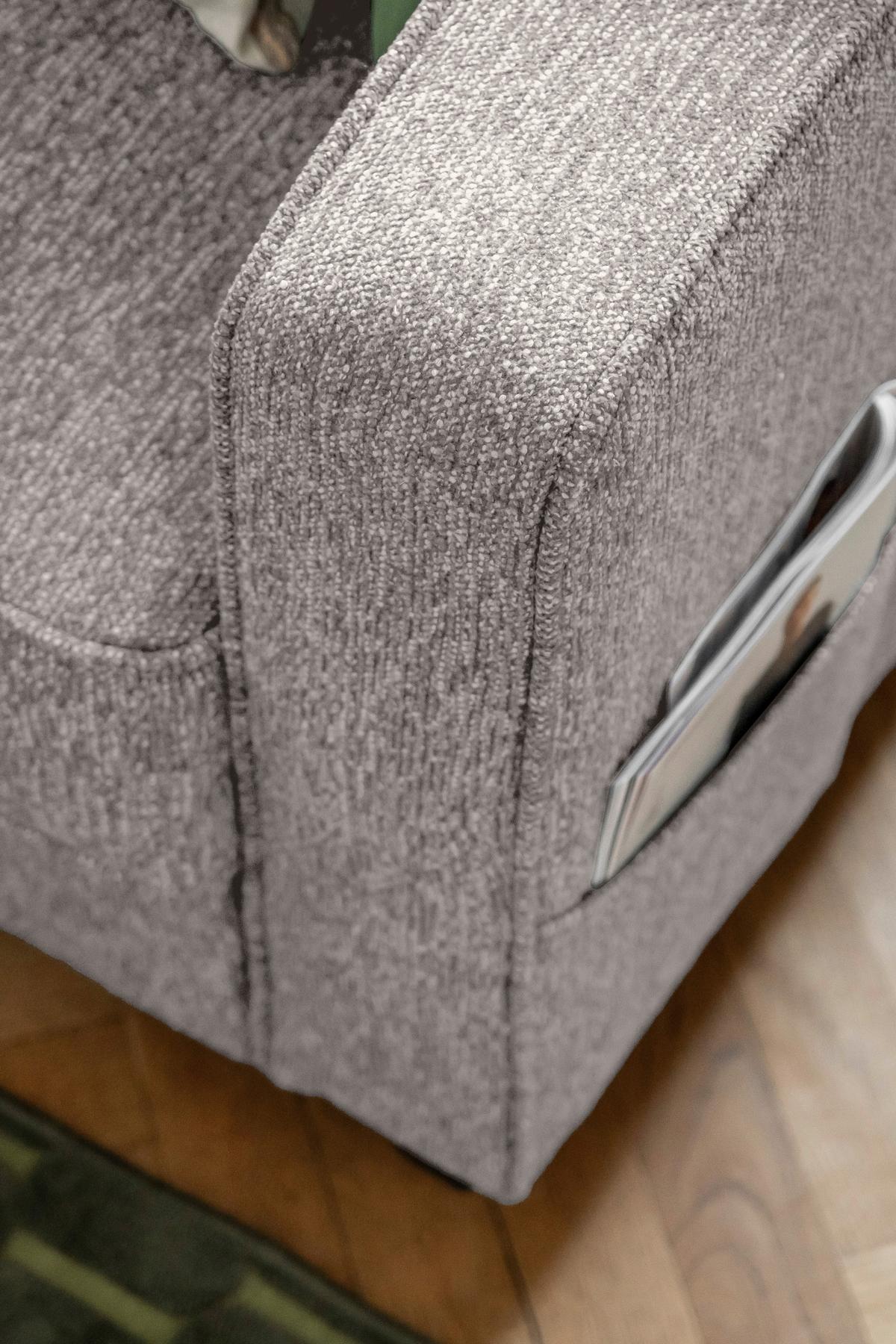Ecksofa Molly Grau S: 198x233 cm - Schwarz/Grau, Textil (198/233cm) - MID.YOU