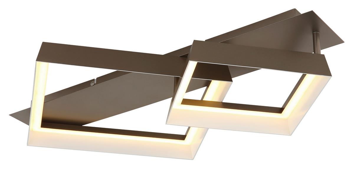 LED-Deckenleuchte 3000k, Warmweiß - Braun/Weiß, Design, Kunststoff/Metall (68,5/49,5/12cm) - Globo