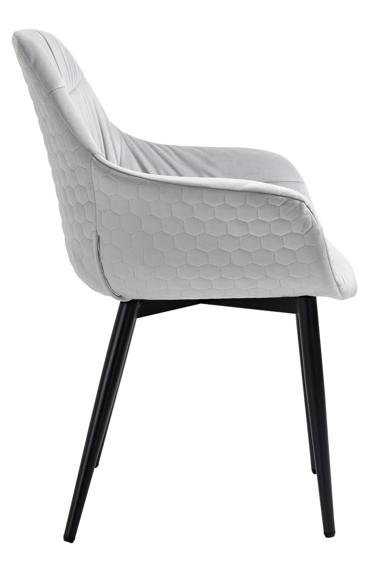 Armlehnstuhl Hellgrau B: 63 Cm - Hellgrau/Schwarz, MODERN, Textil/Metall (63/81,5/61cm) - Livetastic