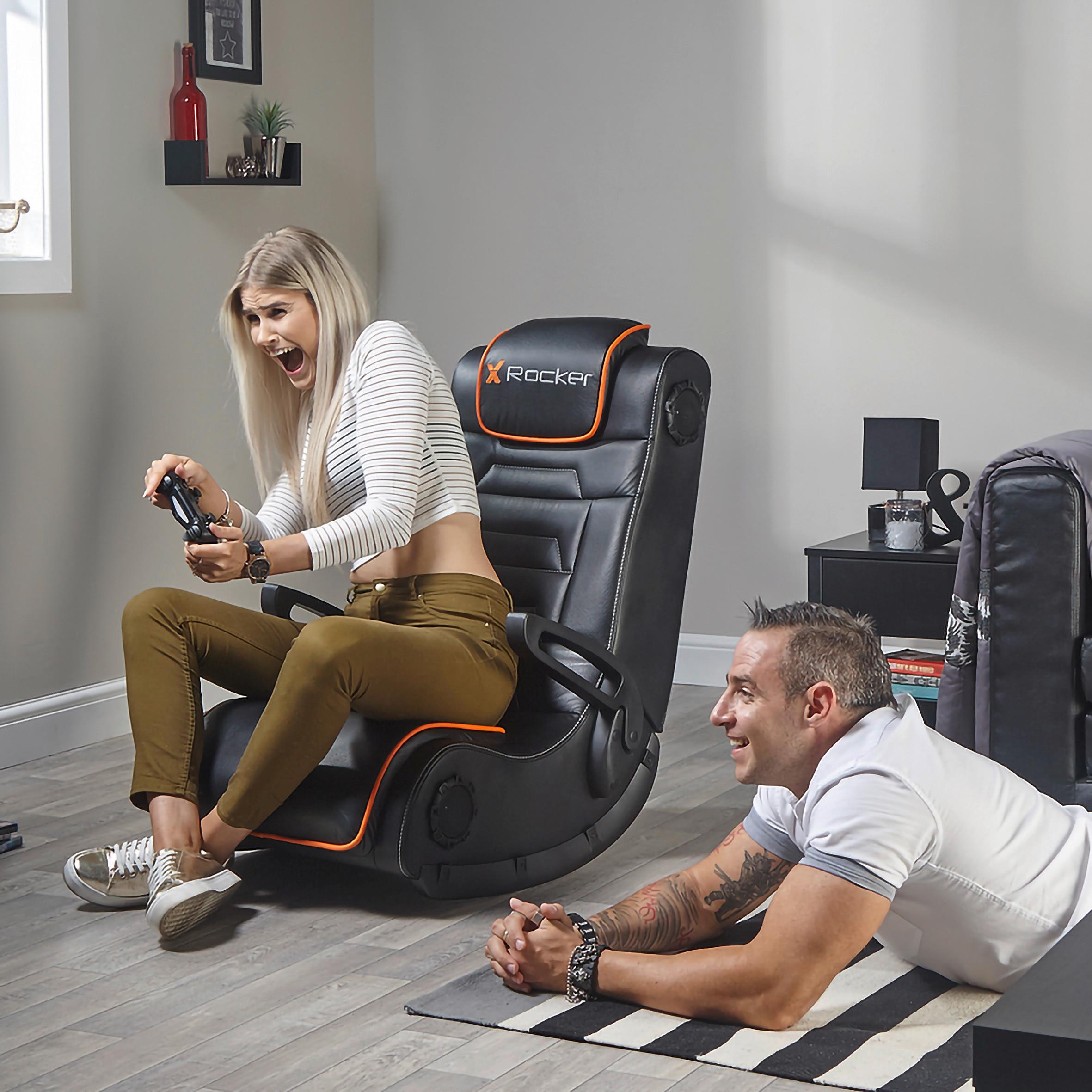 Gamingsessel Sentinel 4.1 - Schwarz, MODERN, Textil (62/87/90cm) - X Rocker
