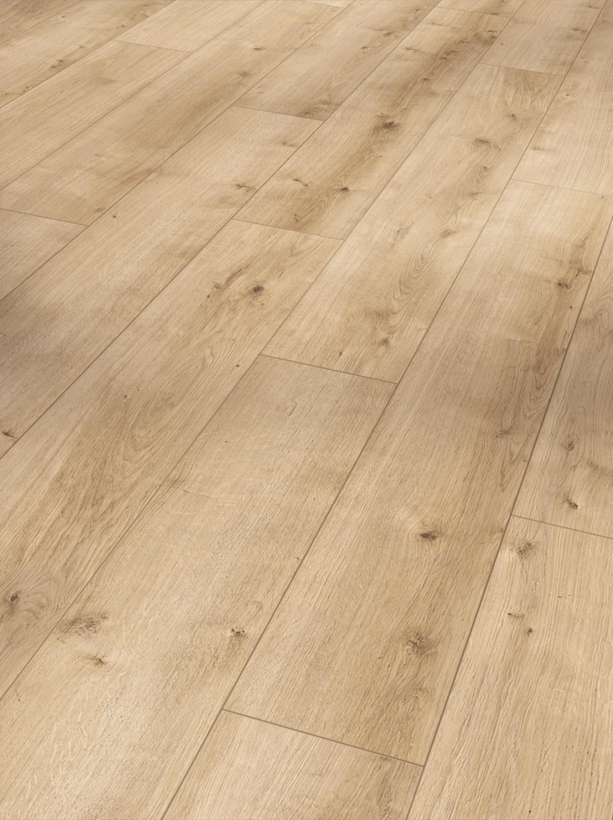 Designboden Eichefarben /Hellbraun Landhausdiele Stärke 8mm - Hellbraun/Eichefarben, Basics, Holz/Kunststoff (128,5/19,4/0,8cm) - Parador