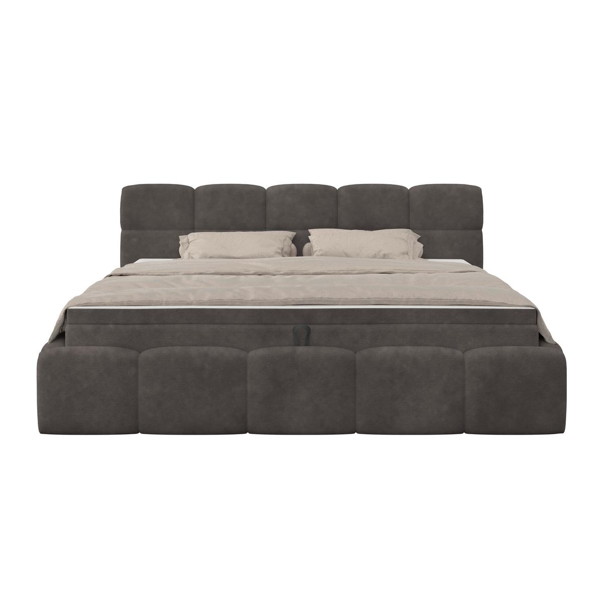 Polsterbett Noe Anthrazit 180x200 cm - Anthrazit/Schwarz, Trend, Textil/Metall (180/200cm)