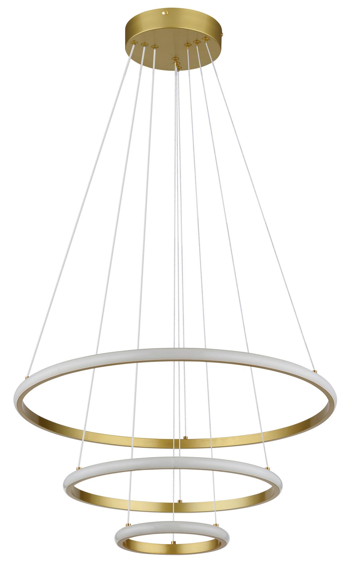 LED-Hängeleuchte 67404g Corine - Goldfarben/Weiß, Basics, Kunststoff/Metall (60/100cm) - Globo