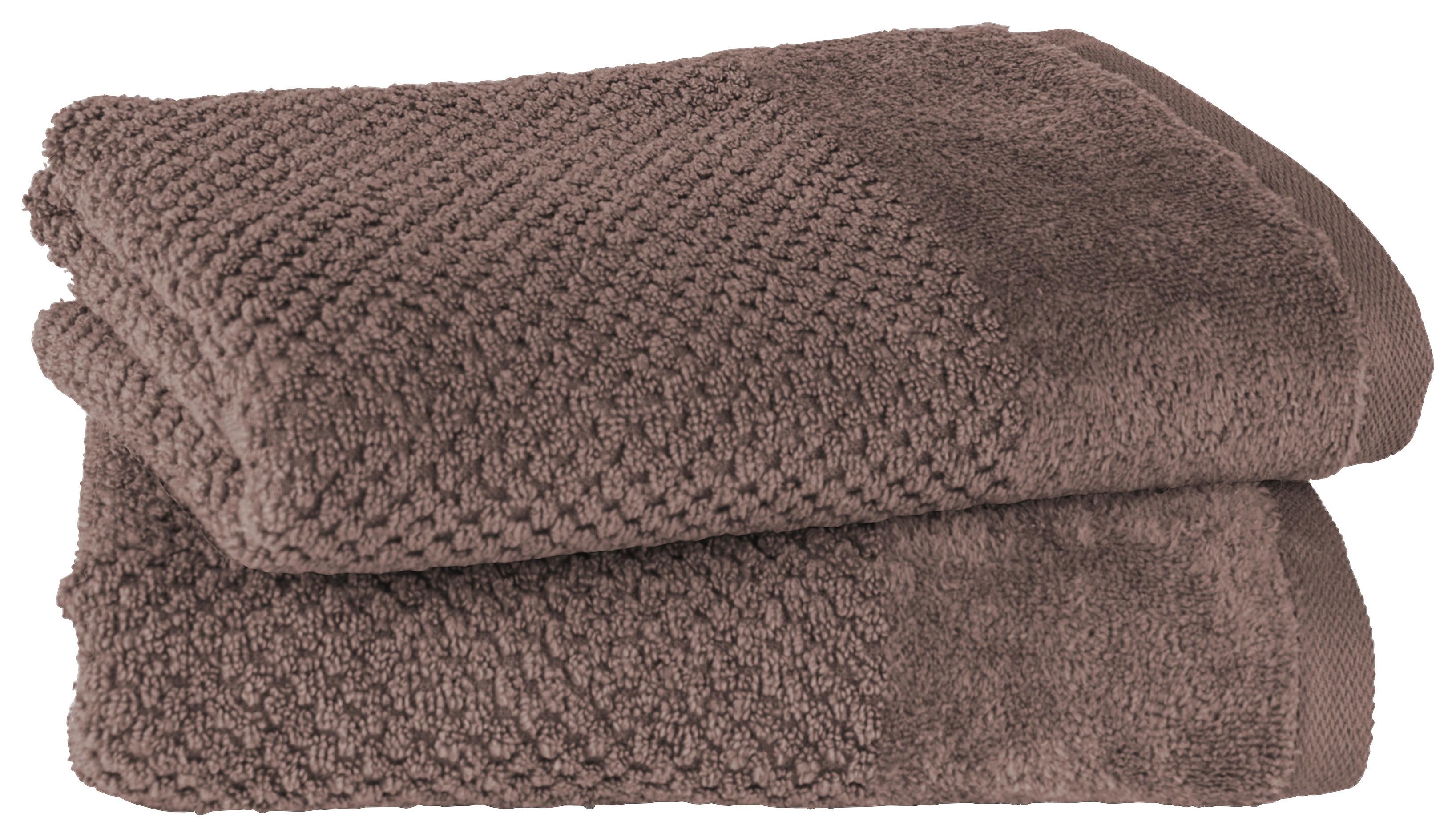 HANDTUCHSET Popcorn 2er Set Dunkelbraun - Dunkelbraun, Basics, Textil (50/100cm)