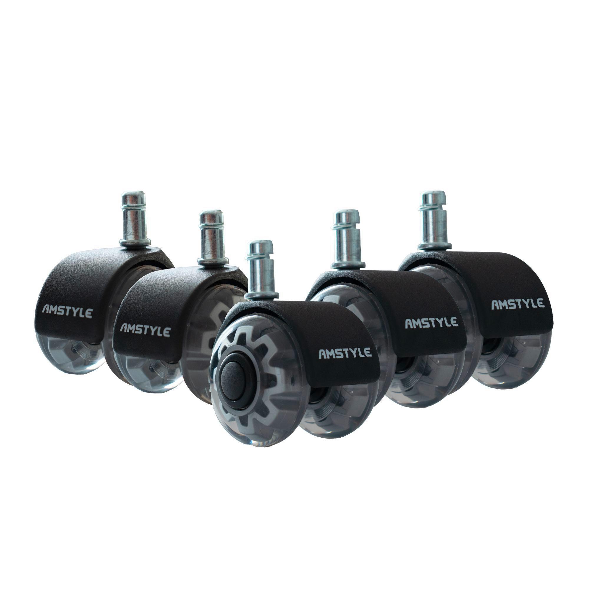 Drehstuhlrolle Silberfarben B: 5 cm - Silberfarben, Design, Kunststoff (5/8/5cm) - Livetastic