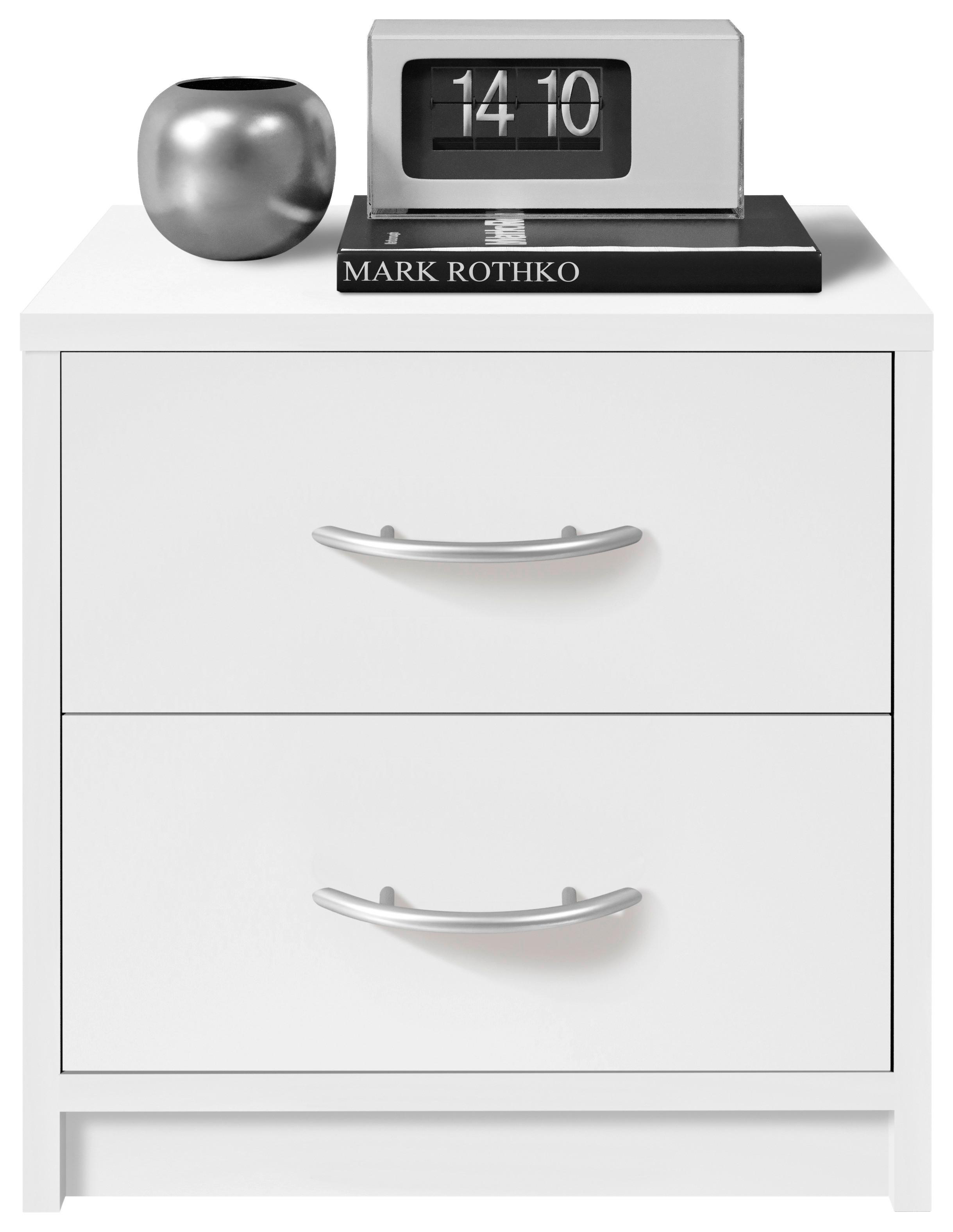 Nachtkästchen Pepe B: 38,5 Cm Weiß - Schwarz/Weiß, Basics, Holzwerkstoff (38,5/39/28,2cm) - P & B