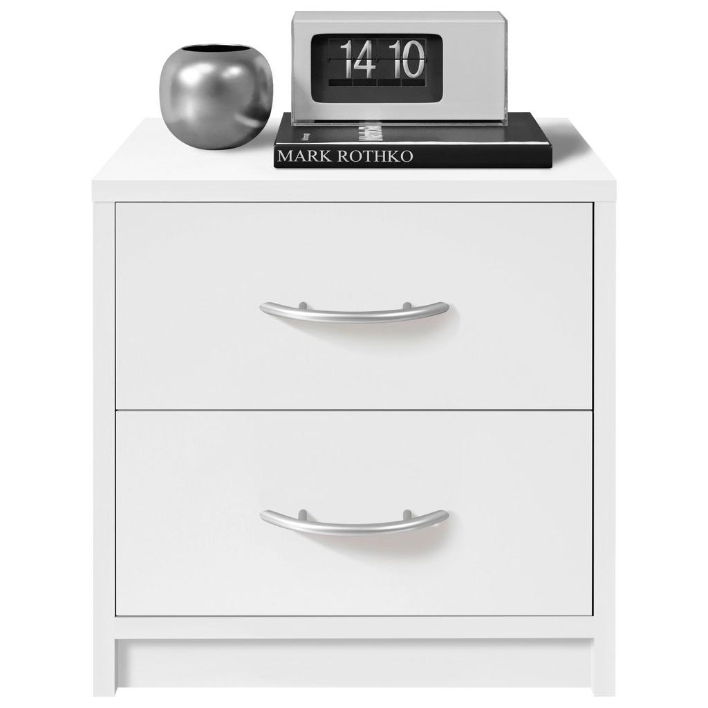 Nachtkästchen Pepe B: 38,5 Cm Weiß