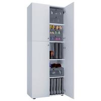 Skříň na boty LONA š: 70cm bílá - bílá/černá, Konvenční, kompozitní dřevo/plast (70/182/37cm) - MID.YOU