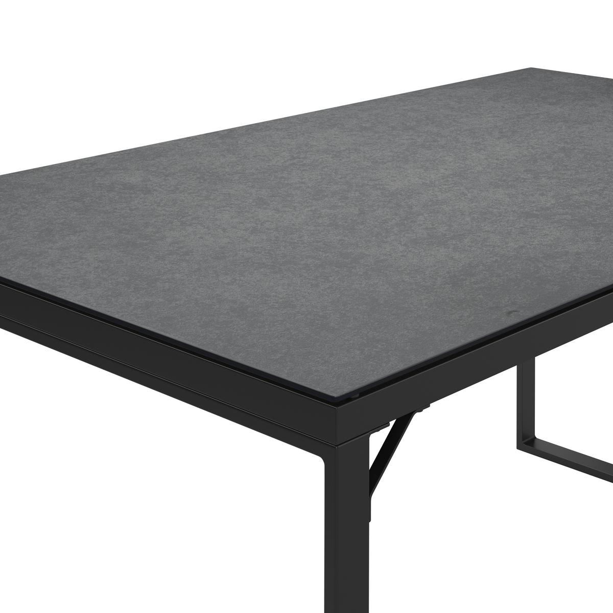 Gartentisch Brest - Anthrazit, MODERN, Glas/Metall (140/68/80cm) - Beldano