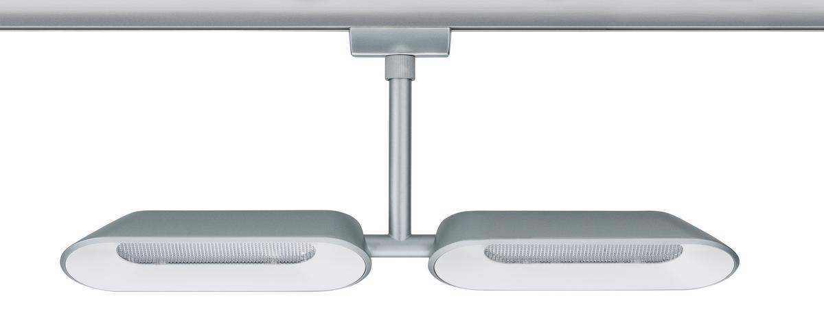 Schienensystem Urail Strahler 95469 2x Led Flach Verstellbar - Chromfarben, Design, Metall (37,5/17/2,6cm) - Paulmann