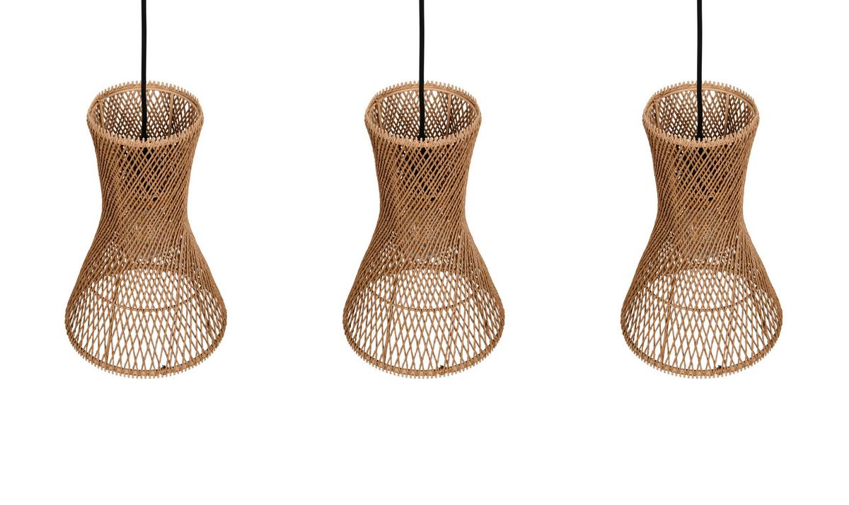 Hängeleuchte Bijou Braun Schwarz L: 75 cm - Schwarz/Braun, LIFESTYLE, Papier (75/20/150cm)