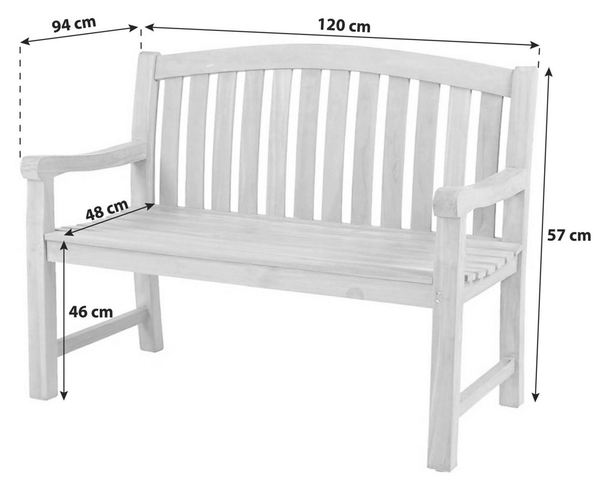 Gartenbank Holz 2-sitzer Woodie - Naturfarben, Basics, Holz (120/57/94cm) - Gardenson