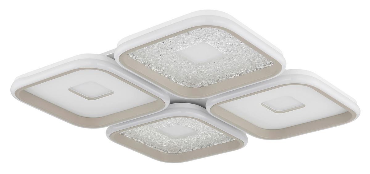 LED-Deckenleuchte Memory-Funktion - Sandfarben/Klar, Design, Kunststoff/Metall (54/54/7,8cm) - Globo