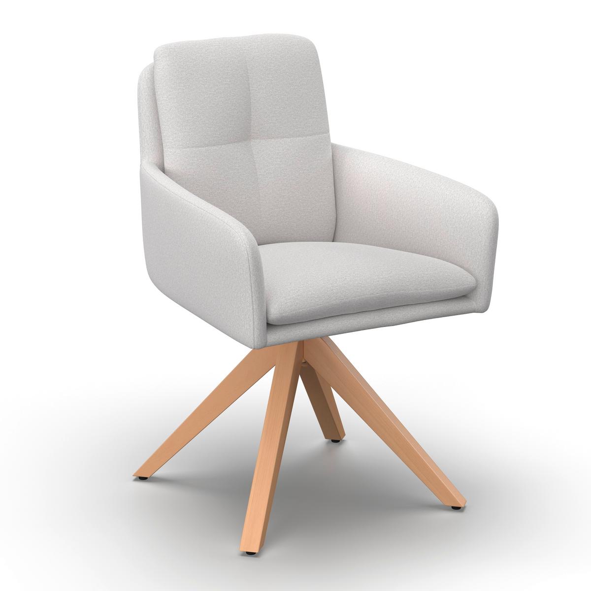 ŽIDLE S PODRUČKAMI FINJA - bílá/barvy buku, Moderní, kov/dřevo (59/97/63cm) - Bessagi Home