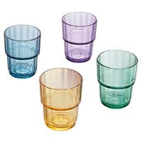 Trinkglas Noelle - Pastellblau/Salbeigrün, Design, Glas (7,7/9,1cm)