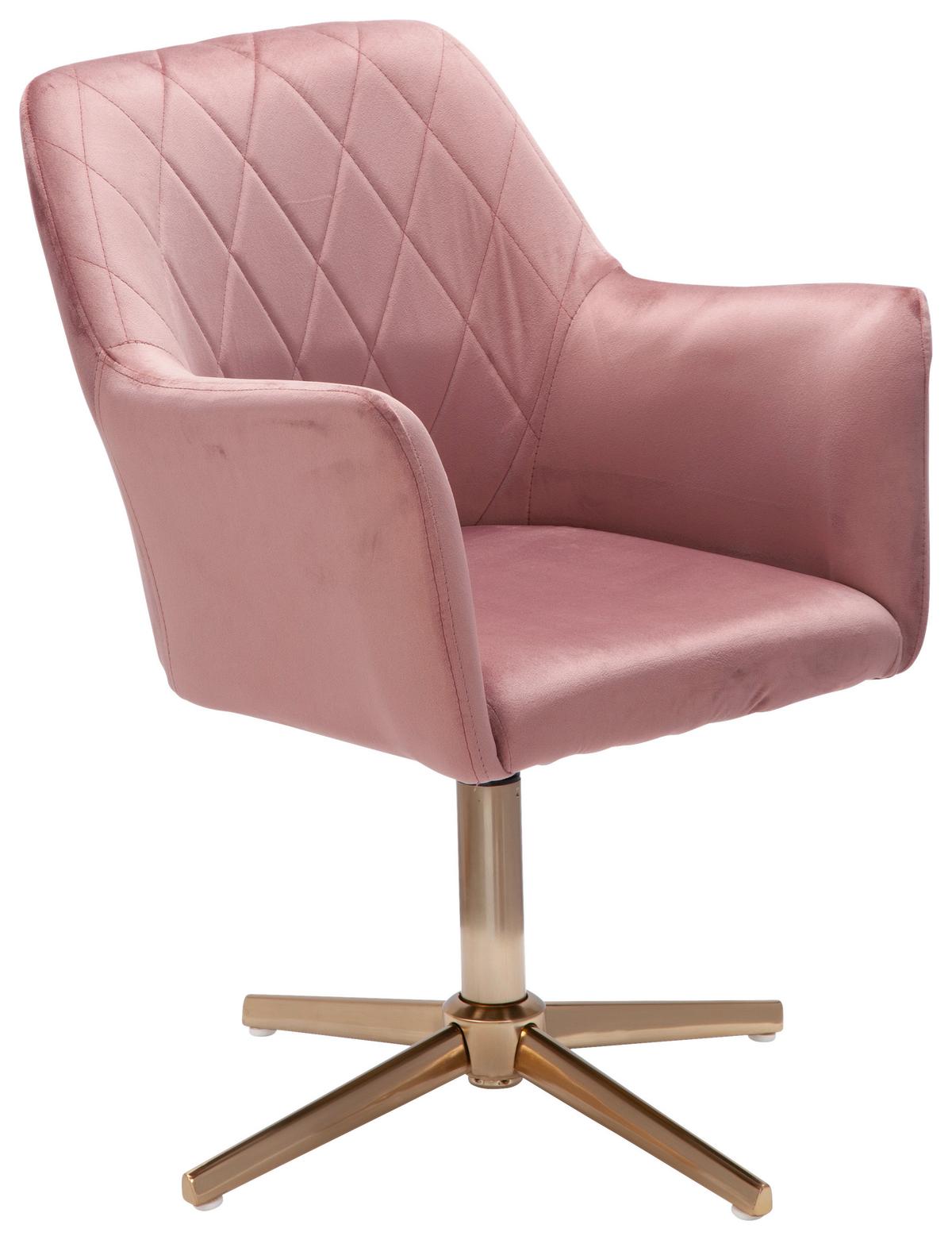 Otočná stolička ružová - zlatá/ružová, Konventionell, kov/textil (55/97/55cm) - MID.YOU