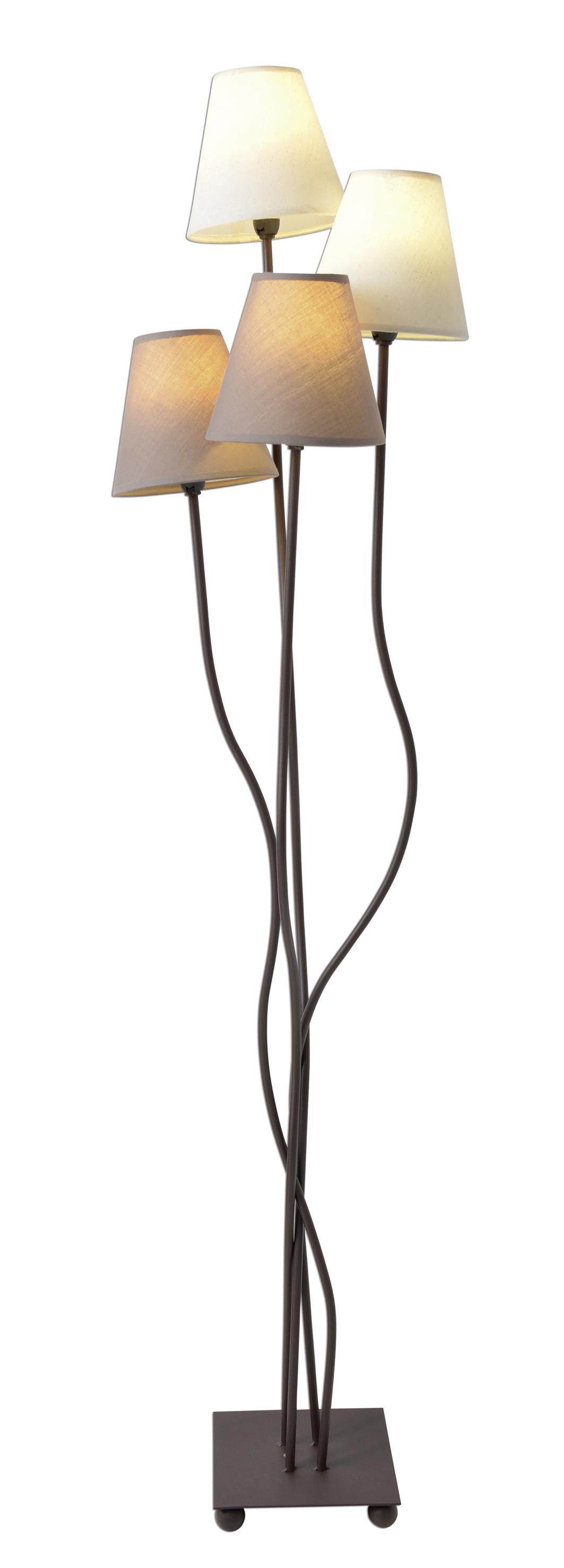 Stehlampe Näve Braun/ Beige, Textil Lampenschirm