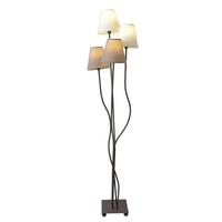 Stehlampe Braun/Beige Textil Lampenschirm - Beige/Braun, LIFESTYLE, Textil/Metall (43/34/138cm) - Näve