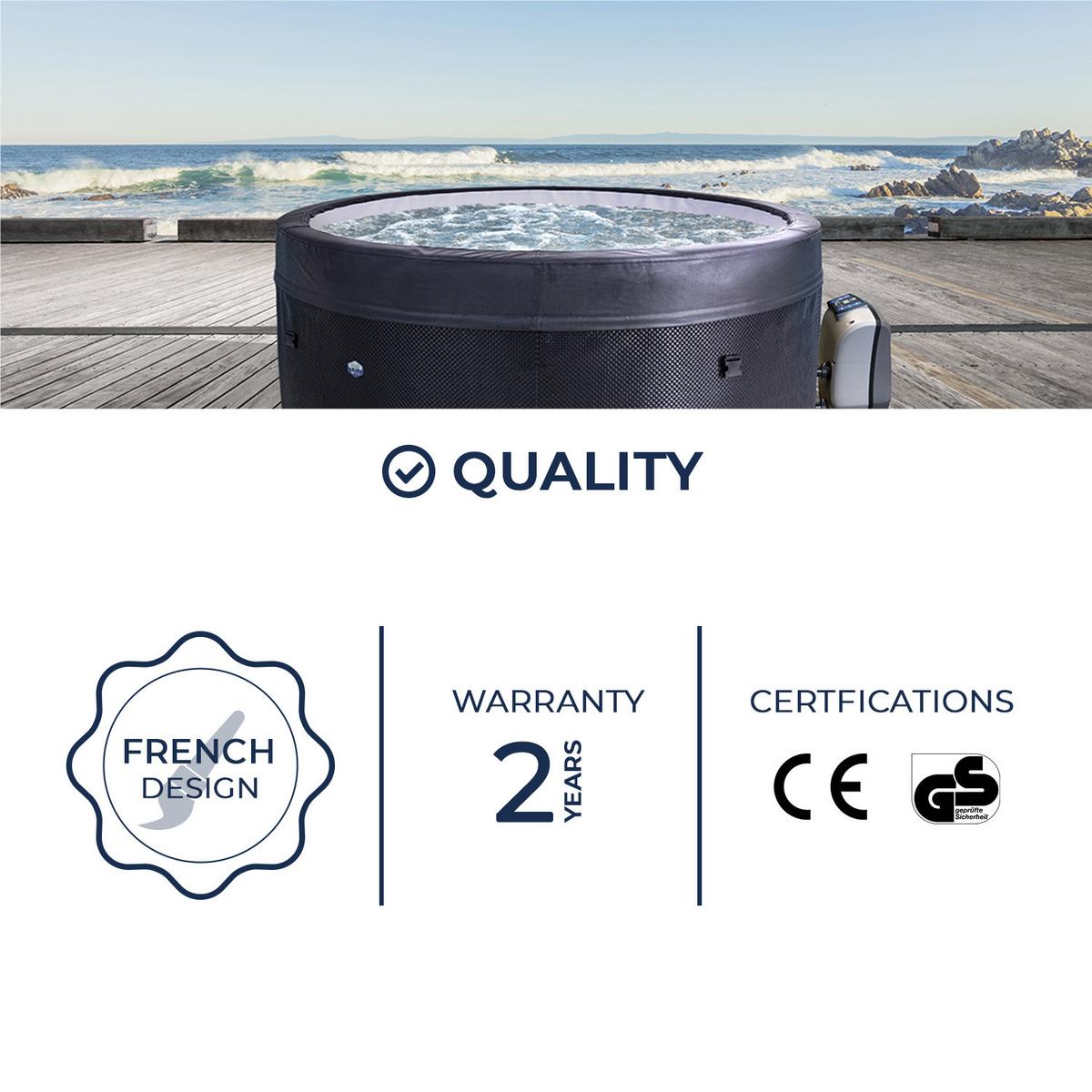 Whirlpool Metall  Netspa Vita Ø 268 cm + Möbel - Schwarz, Basics, Kunststoff/Metall (268cm)