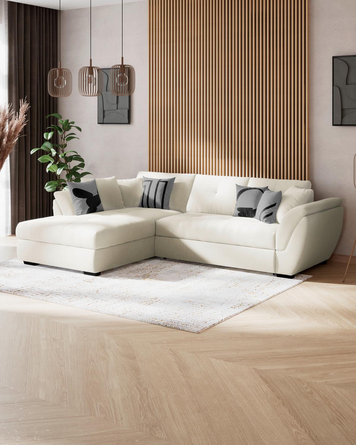 Rohová sedačka BERISSO, ľavá, sivá tk. VINCI - čierna/sivá, Konventionell, textil/plast (187/278cm) - Ondega